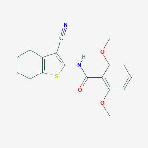 molecular formula C18H18N2O3S B447978 N-(3-cyano-4,5,6,7-tetrahydro-1-benzothiophen-2-yl)-2,6-dimethoxybenzamide 