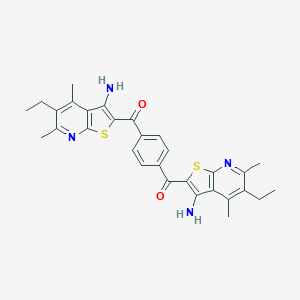 (3-Amino-5-ethyl-4,6-dimethylthieno[2,3-b]pyridin-2-yl){4-[(3-amino-5-ethyl-4,6-dimethylthieno[2,3-b]pyridin-2-yl)carbonyl]phenyl}methanone