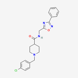 1-[(4-chlorophenyl)methyl]-N-[(3-phenyl-1,2,4-oxadiazol-5-yl)methyl]piperidine-4-carboxamide