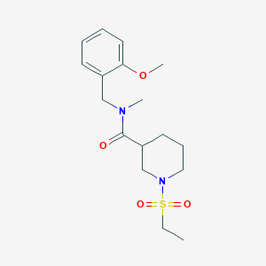 molecular formula C17H26N2O4S B4479812 1-(ETHANESULFONYL)-N-[(2-METHOXYPHENYL)METHYL]-N-METHYLPIPERIDINE-3-CARBOXAMIDE 