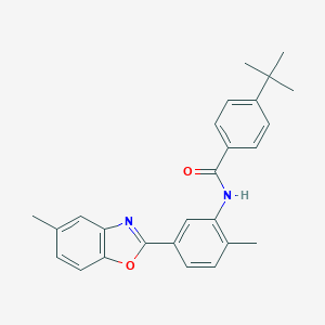 molecular formula C26H26N2O2 B447982 4-tert-butyl-N-[2-methyl-5-(5-methyl-1,3-benzoxazol-2-yl)phenyl]benzamide 