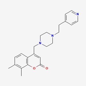 7,8-dimethyl-4-({4-[2-(pyridin-4-yl)ethyl]piperazin-1-yl}methyl)-2H-chromen-2-one