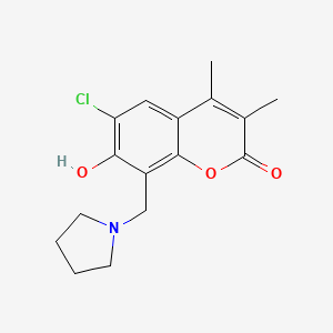 6-chloro-7-hydroxy-3,4-dimethyl-8-(pyrrolidin-1-ylmethyl)-2H-chromen-2-one