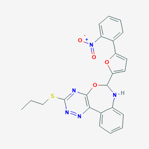6-(5-{2-Nitrophenyl}-2-furyl)-3-(propylsulfanyl)-6,7-dihydro[1,2,4]triazino[5,6-d][3,1]benzoxazepine