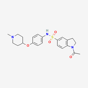 1-acetyl-N-{4-[(1-methylpiperidin-4-yl)oxy]phenyl}-2,3-dihydro-1H-indole-5-sulfonamide