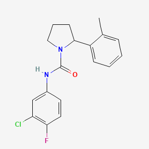 N-(3-chloro-4-fluorophenyl)-2-(2-methylphenyl)-1-pyrrolidinecarboxamide