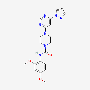 molecular formula C20H23N7O3 B4479924 N-(2,4-dimethoxyphenyl)-4-[6-(1H-pyrazol-1-yl)-4-pyrimidinyl]-1-piperazinecarboxamide 