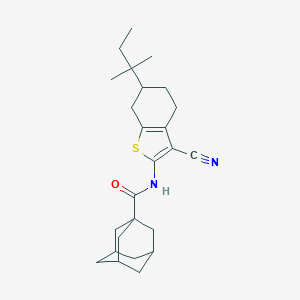 molecular formula C25H34N2OS B447998 N-(3-cyano-6-tert-pentyl-4,5,6,7-tetrahydro-1-benzothien-2-yl)-1-adamantanecarboxamide 