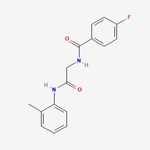 molecular formula C16H15FN2O2 B4479988 4-fluoro-N-{2-[(2-methylphenyl)amino]-2-oxoethyl}benzamide 