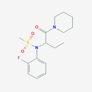 N-(2-fluorophenyl)-N-[1-oxo-1-(piperidin-1-yl)butan-2-yl]methanesulfonamide