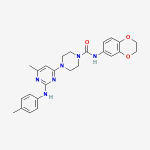 molecular formula C25H28N6O3 B4480016 N-(2,3-dihydro-1,4-benzodioxin-6-yl)-4-{6-methyl-2-[(4-methylphenyl)amino]pyrimidin-4-yl}piperazine-1-carboxamide 