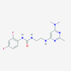 molecular formula C16H20F2N6O B4480018 N-(2,4-difluorophenyl)-N'-(2-{[6-(dimethylamino)-2-methyl-4-pyrimidinyl]amino}ethyl)urea 