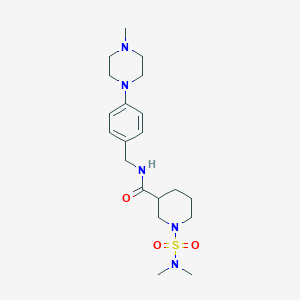 molecular formula C20H33N5O3S B4480106 1-(DIMETHYLSULFAMOYL)-N-{[4-(4-METHYLPIPERAZIN-1-YL)PHENYL]METHYL}PIPERIDINE-3-CARBOXAMIDE 