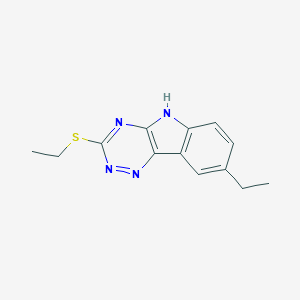 molecular formula C13H14N4S B448011 8-ethyl-3-(ethylsulfanyl)-5H-[1,2,4]triazino[5,6-b]indole 