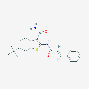 molecular formula C22H26N2O2S B448012 6-Tert-butyl-2-(cinnamoylamino)-4,5,6,7-tetrahydro-1-benzothiophene-3-carboxamide 