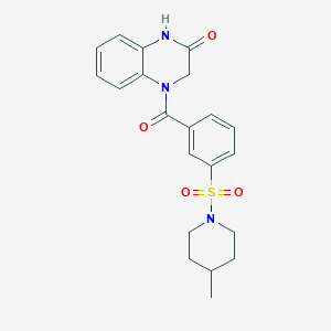 molecular formula C21H23N3O4S B4480125 4-{3-[(4-METHYLPIPERIDIN-1-YL)SULFONYL]BENZOYL}-1,2,3,4-TETRAHYDROQUINOXALIN-2-ONE 