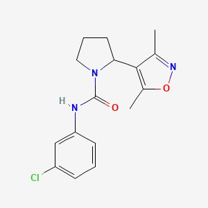 molecular formula C16H18ClN3O2 B4480128 N-(3-chlorophenyl)-2-(3,5-dimethyl-1,2-oxazol-4-yl)pyrrolidine-1-carboxamide 