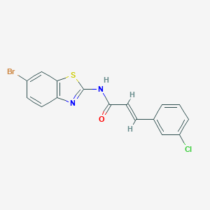 molecular formula C16H10BrClN2OS B448015 N-(6-bromo-1,3-benzothiazol-2-yl)-3-(3-chlorophenyl)acrylamide 