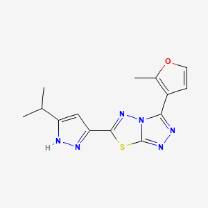 6-(3-isopropyl-1H-pyrazol-5-yl)-3-(2-methyl-3-furyl)[1,2,4]triazolo[3,4-b][1,3,4]thiadiazole