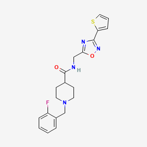 1-[(2-FLUOROPHENYL)METHYL]-N-{[3-(THIOPHEN-2-YL)-1,2,4-OXADIAZOL-5-YL]METHYL}PIPERIDINE-4-CARBOXAMIDE