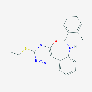 molecular formula C19H18N4OS B448019 3-(Ethylsulfanyl)-6-(2-methylphenyl)-6,7-dihydro[1,2,4]triazino[5,6-d][3,1]benzoxazepine 