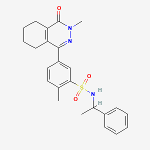 2-methyl-5-(3-methyl-4-oxo-3,4,5,6,7,8-hexahydrophthalazin-1-yl)-N-(1-phenylethyl)benzenesulfonamide