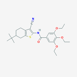 molecular formula C26H34N2O4S B448022 N-(6-tert-butyl-3-cyano-4,5,6,7-tetrahydro-1-benzothiophen-2-yl)-3,4,5-triethoxybenzamide 