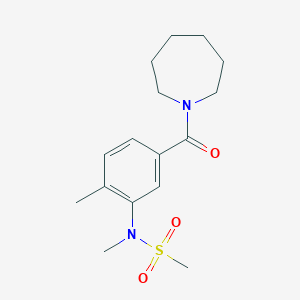 molecular formula C16H24N2O3S B4480227 N-[5-(azepane-1-carbonyl)-2-methylphenyl]-N-methylmethanesulfonamide 