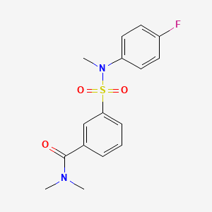 molecular formula C16H17FN2O3S B4480231 3-{[(4-fluorophenyl)(methyl)amino]sulfonyl}-N,N-dimethylbenzamide 