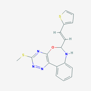 molecular formula C17H14N4OS2 B448024 Methyl 6-[2-(2-thienyl)vinyl]-6,7-dihydro[1,2,4]triazino[5,6-d][3,1]benzoxazepin-3-yl sulfide 