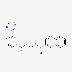 N-(2-{[6-(1H-pyrazol-1-yl)-4-pyrimidinyl]amino}ethyl)-2-naphthamide