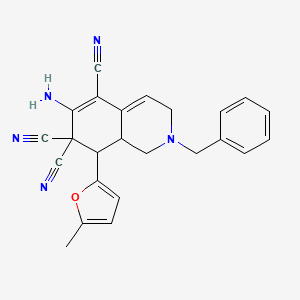 6-amino-2-benzyl-8-(5-methyl-2-furyl)-2,3,8,8a-tetrahydro-5,7,7(1H)-isoquinolinetricarbonitrile