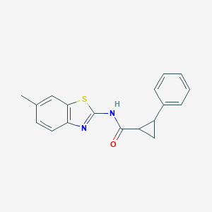 molecular formula C18H16N2OS B448027 N-(6-Methyl-1,3-benzothiazol-2-yl)-2-phenylcyclopropanecarboxamide CAS No. 5695-23-8