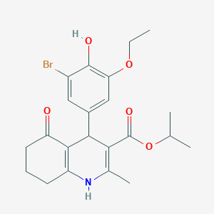 molecular formula C22H26BrNO5 B448028 Isopropyl 4-(3-bromo-5-ethoxy-4-hydroxyphenyl)-2-methyl-5-oxo-1,4,5,6,7,8-hexahydro-3-quinolinecarboxylate 