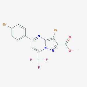 Methyl 3-bromo-5-(4-bromophenyl)-7-(trifluoromethyl)pyrazolo[1,5-a]pyrimidine-2-carboxylate