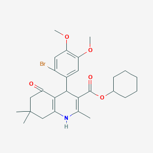 molecular formula C27H34BrNO5 B448031 Cyclohexyl 4-(2-bromo-4,5-dimethoxyphenyl)-2,7,7-trimethyl-5-oxo-1,4,5,6,7,8-hexahydro-3-quinolinecarboxylate 