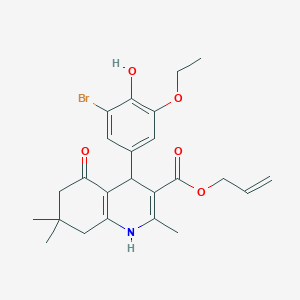 molecular formula C24H28BrNO5 B448037 Allyl 4-(3-bromo-5-ethoxy-4-hydroxyphenyl)-2,7,7-trimethyl-5-oxo-1,4,5,6,7,8-hexahydro-3-quinolinecarboxylate 