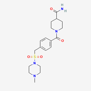 1-(4-{[(4-METHYLPIPERAZIN-1-YL)SULFONYL]METHYL}BENZOYL)PIPERIDINE-4-CARBOXAMIDE