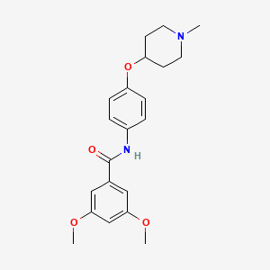 molecular formula C21H26N2O4 B4480398 3,5-dimethoxy-N-{4-[(1-methyl-4-piperidinyl)oxy]phenyl}benzamide 