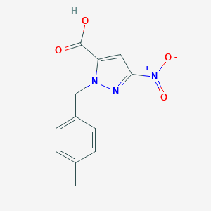 1-[(4-Methylphenyl)methyl]-3-nitropyrazole-5-carboxylic acid