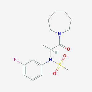 molecular formula C16H23FN2O3S B4480414 N-[1-(azepan-1-yl)-1-oxopropan-2-yl]-N-(3-fluorophenyl)methanesulfonamide 