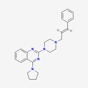 2-[4-(3-phenyl-2-propen-1-yl)-1-piperazinyl]-4-(1-pyrrolidinyl)quinazoline