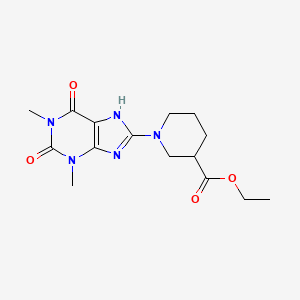 ethyl 1-(1,3-dimethyl-2,6-dioxo-2,3,6,7-tetrahydro-1H-purin-8-yl)piperidine-3-carboxylate