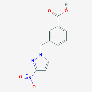 molecular formula C11H9N3O4 B448046 3-[(3-硝基-1H-吡唑-1-基)甲基]苯甲酸 CAS No. 402729-32-2