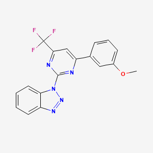 1-[4-(3-Methoxyphenyl)-6-(trifluoromethyl)pyrimidin-2-yl]benzotriazole