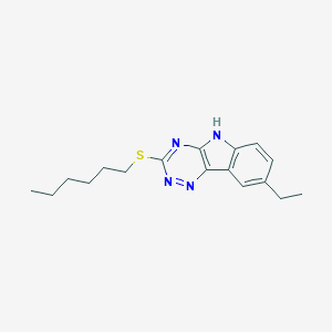 molecular formula C17H22N4S B448051 8-ethyl-3-(hexylsulfanyl)-5H-[1,2,4]triazino[5,6-b]indole 
