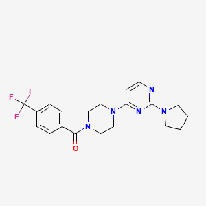 4-Methyl-2-(pyrrolidin-1-YL)-6-{4-[4-(trifluoromethyl)benzoyl]piperazin-1-YL}pyrimidine