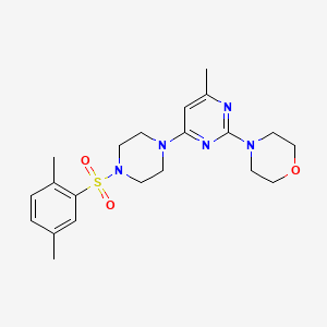 molecular formula C21H29N5O3S B4480538 4-(4-{4-[(2,5-dimethylphenyl)sulfonyl]-1-piperazinyl}-6-methyl-2-pyrimidinyl)morpholine 