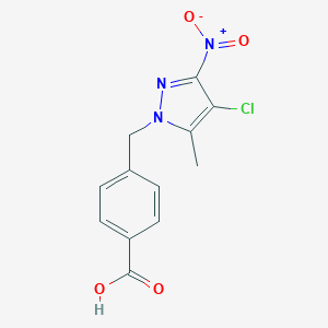 molecular formula C12H10ClN3O4 B448054 4-[(4-chloro-5-methyl-3-nitro-1H-pyrazol-1-yl)methyl]benzoic acid CAS No. 491831-83-5