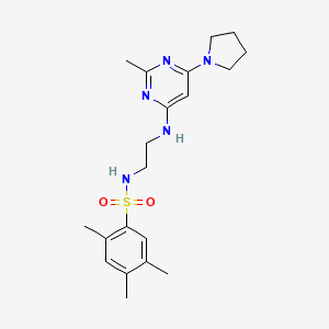 molecular formula C20H29N5O2S B4480553 2,4,5-trimethyl-N-(2-{[2-methyl-6-(1-pyrrolidinyl)-4-pyrimidinyl]amino}ethyl)benzenesulfonamide 